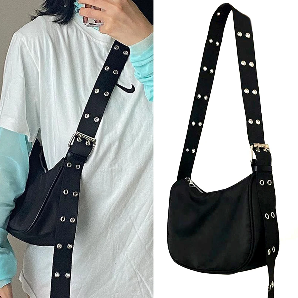 Women Wide Strap Shoulder Bags Fashion Casual Nylon Chest Bag Female Crossbody A - £13.24 GBP