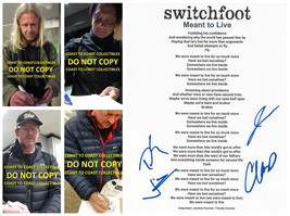 Switchfoot Band Signed Meant To Live Lyrics Sheet COA Proof Autographed - £274.58 GBP