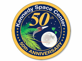 4&quot; Kennedy Space Center 50TH Anniversary Logo Bumper Sticker Decalusa Made - £13.36 GBP