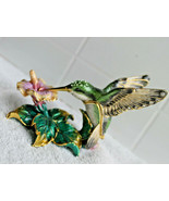 Hummingbird Bejeweled Crystal Accents Enameled Pewter Hinged Jewelry Tri... - $1,016.10 MXN