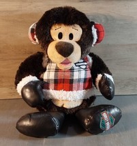 Harley Davidson 2014 Christmas Bear Stuffed Animal Plush Brown Red Plaid... - $23.17