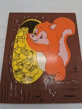 Vintage Playskool 275-37 Squirrel 6 Piece Wooden Puzzle - $32.07