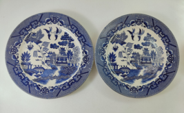 Vintage Blue Willow Pattern Porcelain Plate, Made in Japan, 9-1/4” SET OF 2 - $29.95