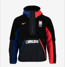 Nike Sportswear Korea Heritage Men&#39;s Hoodie Black Soccer Asia Fit NWT DN... - £107.48 GBP