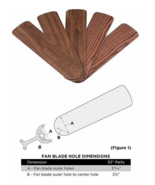 WESTINGHOUSE 77415 REVERSIBLE FAN BLADES, 52&quot;, OAK/WALNUT - £27.22 GBP