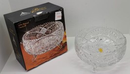 Vintage Annahuette 50167 Footed Serving Bowl 24% Lead Crystal West Germany w Box - £19.30 GBP