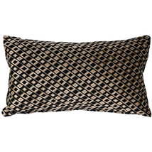 Jager Black Diamond Textured Velvet Throw Pillow 12x20, Complete with Pillow Ins - £57.70 GBP