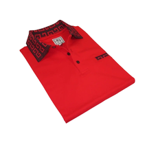 Men Sports Shirt DE-NIKO Short Sleeves Cotton Fashion Polo Shirt DBK109 Red image 2