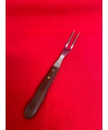 Vintage Kitchen Meat Fork Stainless Riveted Wood Handle 9 1/2&quot; Made in USA - $165.01 MXN
