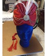 Indian Turban for Wedding Royal Maharaja Bhendhej  Pagadi Dark Red vintage - $125.35 CAD