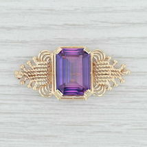 Vintage Purple Amethyst Brooch 14k Rose Gold Over Statement Brooch Pin 3... - £111.17 GBP