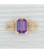 Vintage Purple Amethyst Brooch 14k Rose Gold Over Statement Brooch Pin 3... - $139.49