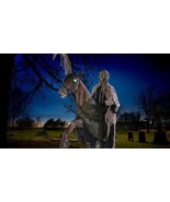 ANIMATRONIC  7&#39; SKELETON REAPER ON DARK STEED SOUNDS MOTION HAUNT PROP S... - $1,037.01 CAD