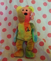 Ty Beanie Baby Babies~PEACE BEAR~4th Gen~RARE ERROR TAG~ &quot;Old Face&quot; Look - £457.14 GBP