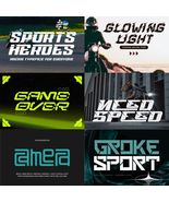 Sports Font 300+ Bundle Font Cricut Sporty,Jersey Number,Football,Baseba... - $111.91 MXN