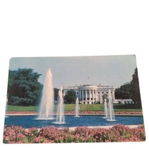 Postcard The White House Washington D.C. Water Fountains Flowers Chrome Unposted - £5.45 GBP