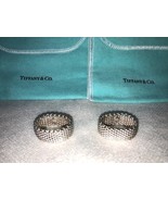 Tiffany &amp; Co Somerset ring mesh weave unisex signed sterling sIlver size 9 - $446.87 CAD
