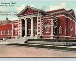 Premier Presbytérienne Église Leavenworth Kansas Ks 1911 DB Carte Postal... - $5.08