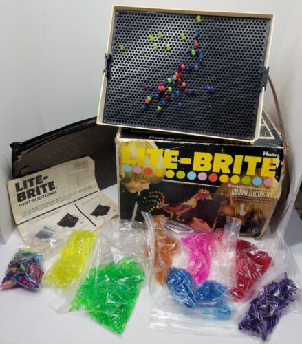 Primary image for Vintage LITE BRITE Hasbro 1973 #5455 w/ Orig Box Pegs Paper Designs Light Toy