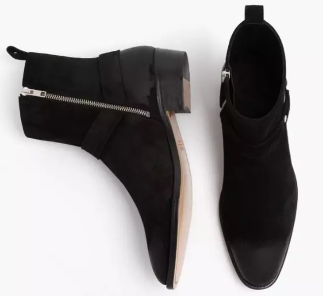 Handmade Men Black Suede Ankle Zipper Dress Boots, Business Round Buckle... - $149.99+