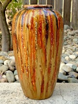 Beautiful Colorful Vase Old Jar Pottery Clay Porcelain Glass Vintage Antique  - £45.67 GBP