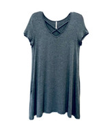 Lime N Chili Womens M Gray Criss Cross V Neck Short Sleeve Knee Length D... - $17.78 CAD