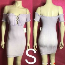 Purple Knit Off Shoulder Ribbed Dress~ Size Small NWOT - £26.37 GBP