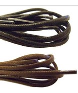 2 pairs Round Waxed 30&quot; dress SHOELACES 4 5 eyelet Black or Brown SHOE L... - €16,16 EUR+