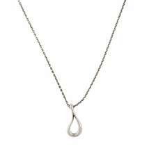 TIFFANY &amp; Co Open Teardrop Pendant Necklace in Sterling Silver 18in - £138.48 GBP