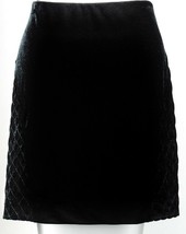 Simply Vera by Vera Wang Black Quilted Velvet Velveteen Skirt S 4-6 L 12-14 - £23.59 GBP