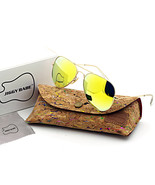 Top Brand Name Aviator Sunglasses Retro 3025 Metal Glass Gold Yellow Mir... - $19.99