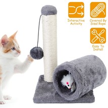 12''Cat Tree Bed Furniture Scratching Tower Post Kitten Play Toy Sisal Pole Post - £32.38 GBP
