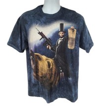 The Mountain Abraham Lincoln Grizzly Bear T-shirt Size M Tie-dye Blue - $19.75