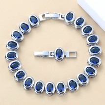 Lry bracelet blue cubic zirconia women wedding costume adjustable length for women gift thumb200