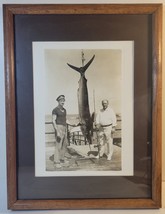 1935 framed photo of 144lb Marlin Sailfish Catch at Santa Catalina, Calif. 13x17 - £21.29 GBP