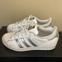 Adidas Superstar Women's Size 6 White Silver - $31.89