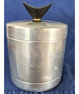 Vintage Mid Century Aluminum Round Canister Bakelite Finial 6.5&quot; Tall Un... - $225.61 MXN