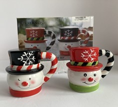 NEW~Kirklands Christmasland~CUTE Ceramic SNOWMEN Salt And Pepper Shakers... - $185.64 MXN