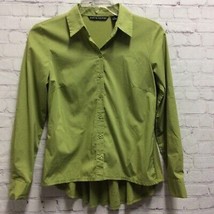 Zac &amp; Rachel Womens Button Up Shirt Green Long Sleeve Collar Skirted Back S - £5.54 GBP