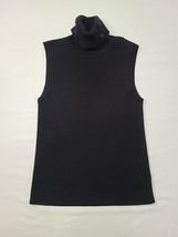 Lauren Ralph Lauren Size Medium Sleeveless Tank Turtleneck Black Shimmer - $24.63