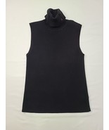 Lauren Ralph Lauren Size Medium Sleeveless Tank Turtleneck Black Shimmer - £19.46 GBP