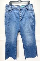 Pilcro Letterpress High Rise Skinny Bootcut Jeans 22W Denim Fray Anthropologie - £32.88 GBP