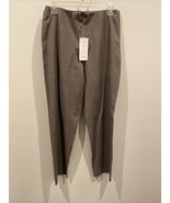 NWT Eileen Fisher Silk Cotton Slim Pant With Side Zip Pewter Small - £65.15 GBP