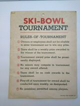 Chicago Coin Ski Bowl Arcade Game Tournament Paper Rules Chart Vintage 1956 - $33.20
