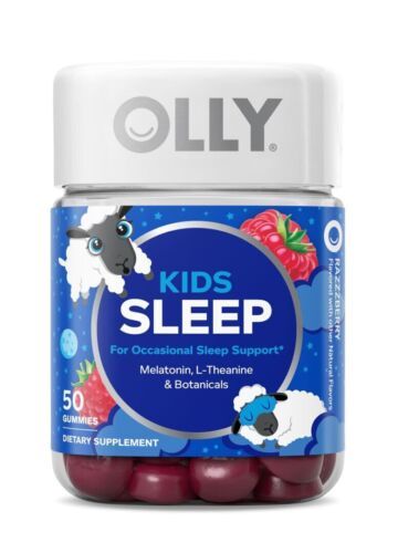 OLLY Kids Sleep Gummy Supplement, 0.5 Melatonin, L Theanine, Raspberry, 50 Ct - $16.83