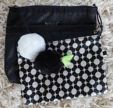 Black &amp; White Zip Top Organizer Bags Luggage Makeup Cosmetics Purse Tote... - $8.99
