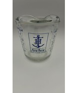 Anchor Hocking Blue Lettering 1 Cup Glass Measuring Cup 496  Debossed Bo... - $13.32