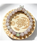 Natural 9mm Cat's Eye Kunzite Bracelet African Opal Silver Bow Charm Jew... - $49.99