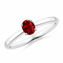 ANGARA 5x4mm Natural Ruby Solitaire Promise Ring in Silver for Women, Girls - £168.00 GBP+