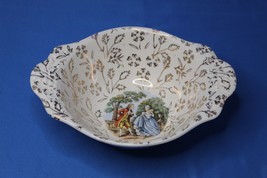 Antique 22 karat lined bowl 5 Atlas China Courting Couple 1940s - £16.16 GBP